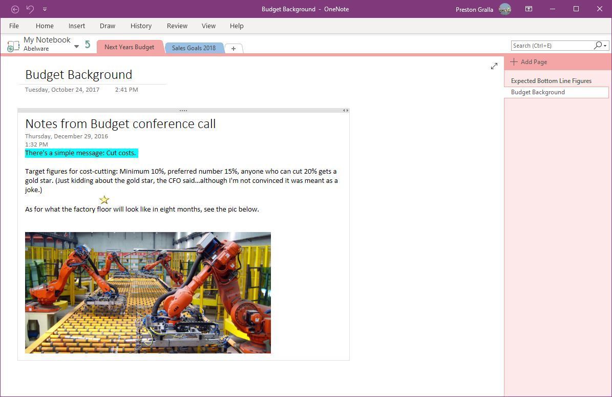 onenote for mac displaying section groups on left